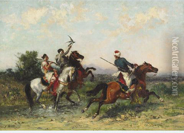 La Chasse Aux Faucons Oil Painting - Georges Washington