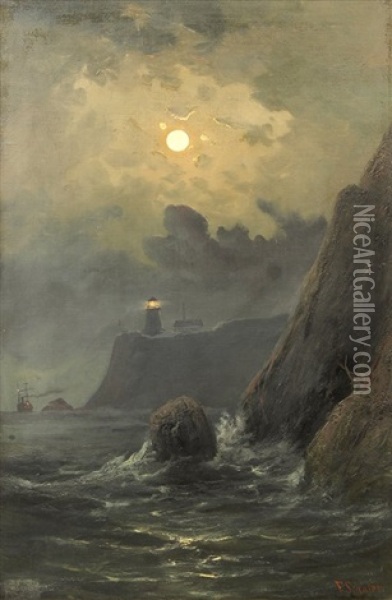 Point Bonita, San Francisco Oil Painting - Frederick Ferdinand Schafer