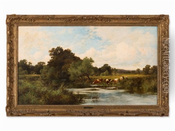 River Scape Oil Painting - Henry H. Parker
