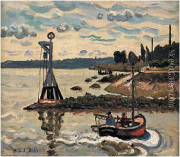 La Sortie Du Port Oil Painting - Henri Lienard De Saint-Delis