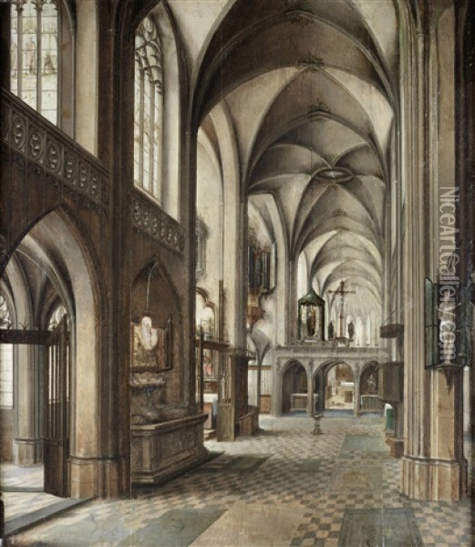 A Church Interior Oil Painting - Peeter Neeffs the Elder