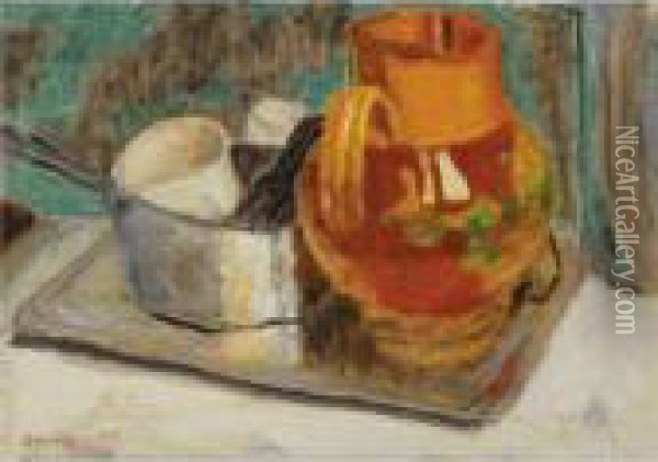 Nature Morte A La Cruche Orange Oil Painting - Pierre Bonnard