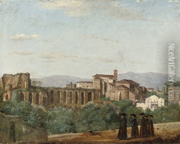 The Circus Maximus And The Church Of Santi Giovanni E Paolo Oil Painting - Hjalmar Morner