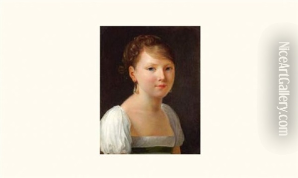 Portrait De Jeune Fille Oil Painting - Constance Marie (Blondelu) Charpentier