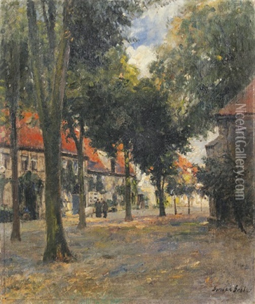 Strase In Einem Hollandischen Dorf Oil Painting - German Grobe