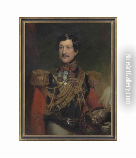 Portrait Of Stapleton Cotton, 1st Viscount Combermere (1773-1865), Half-length, In The Uniform Of The 1st Life Guards Oil Painting - John Hayter