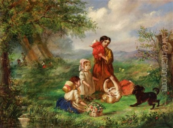Playtime Oil Painting - Charles Collins II