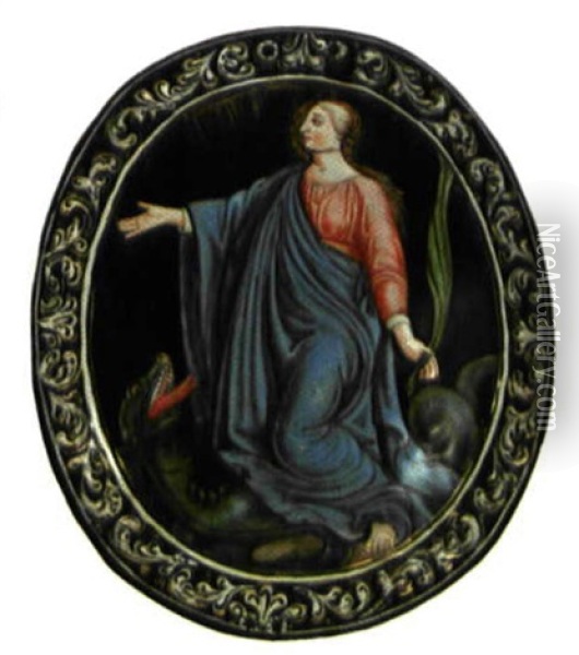 Sainte Marguerite Oil Painting - Jean-Baptiste Nouailher