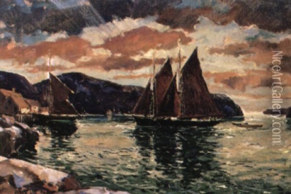 Bar Harbor, Maine Oil Painting - Jonas Lie