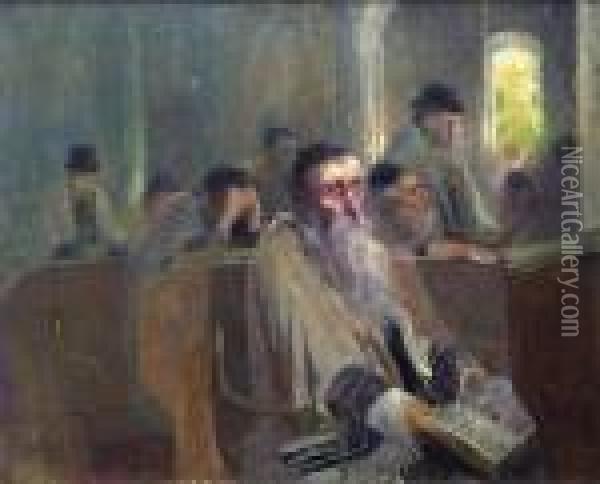 The Synagogue Oil Painting - Elie Anatole Pavil