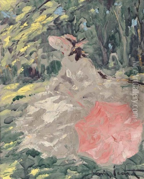 Femme Assise En Sous-bois Oil Painting - Louis Icart