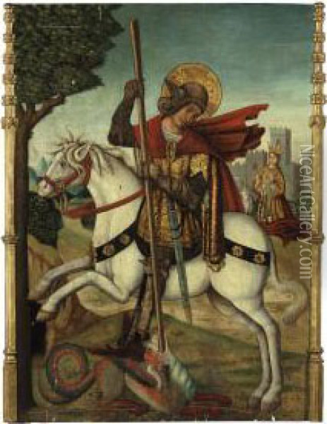 Saint George And The Dragon Oil Painting - Antonio Vazquez