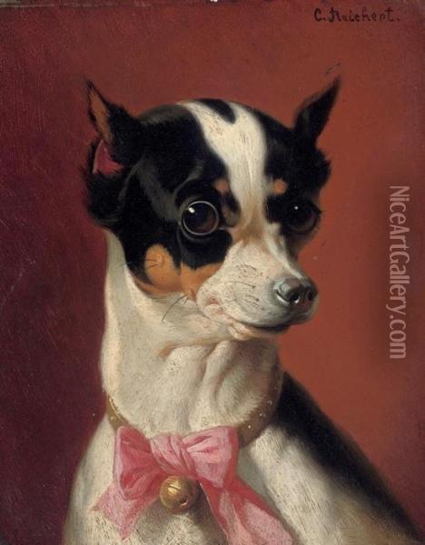 A Toy Pincher Oil Painting - Carl Reichert