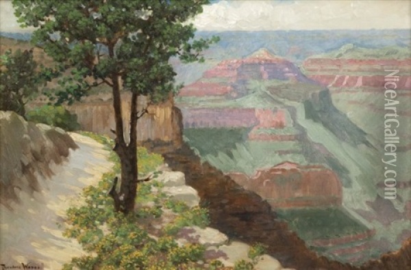 View Of The Grand Canyon Oil Painting - Theodore Wores