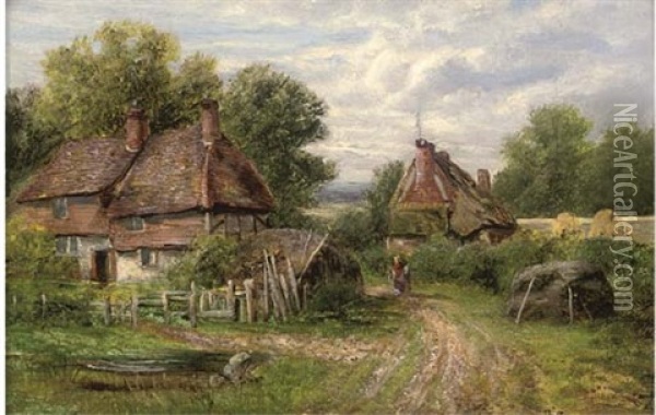 Essex Farmsteads Oil Painting - John Gunson Atkinson