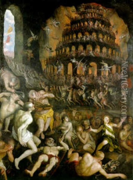 Purgatory Oil Painting - Joseph Heintz the Younger