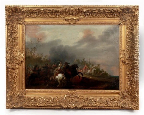 Choc De Cavalerie Oil Painting - Pieter Meulener