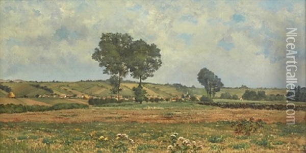 Paysage A Vetheuil Oil Painting - Stanislas Lepine