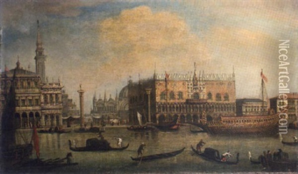 The Bacino Di San Marco With The Bucintoro, Venice Oil Painting - Michele Marieschi