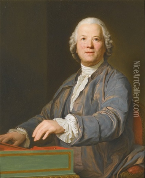 Portrait Of Christoph Willibald Ritter Von Gluck (1714-1787), Half-length Oil Painting - Joseph-Siffred Duplessis