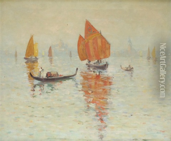 Venice Water Scene Oil Painting - F(okko) Tadama