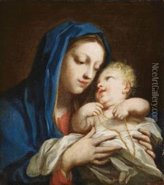 Madonna Mit Kind Oil Painting - Jacopo (Giacomo) Amigoni