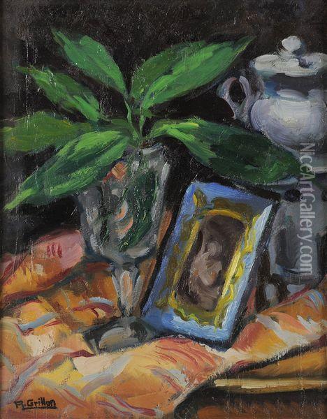 Nature Morte Au Vase Oil Painting - Roger Grillon