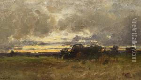 Im Dachauer Moos Oil Painting - August Karl Martin Splitgerber