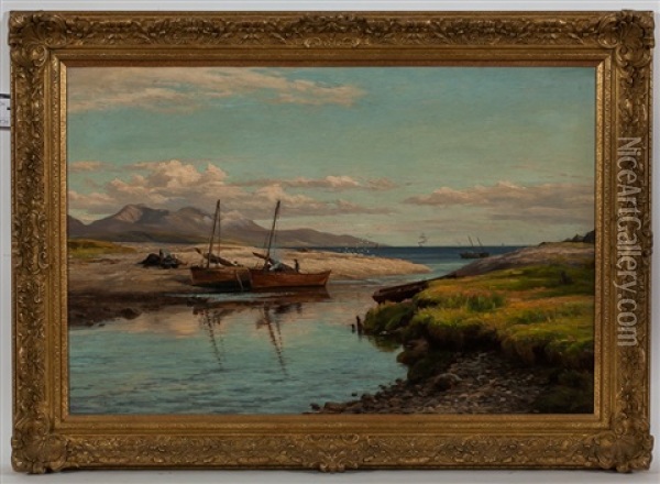 Fishing Boats Oil Painting - John James Bannatyne