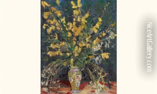 Nature Morte Au Bouquet De Fleurs Oil Painting - Alexandre Altmann