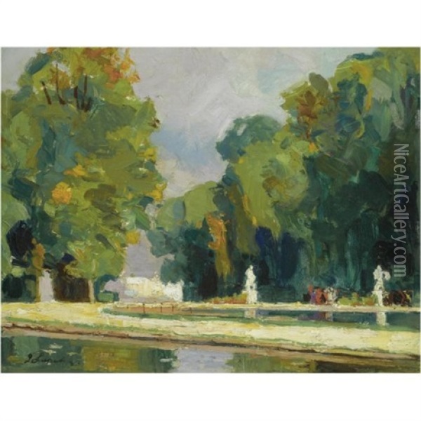 Park Landscape Oil Painting - Georgi Alexandrovich Lapchine