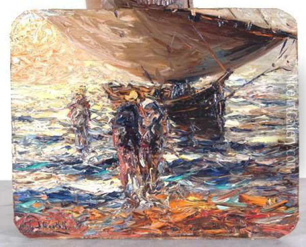 Pescadores Oil Painting - Stephen Koek Koek