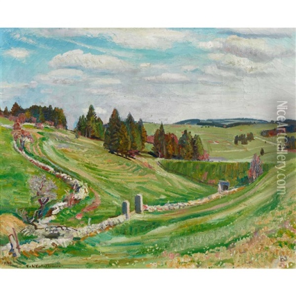 Parturage Du Jura Oil Painting - Charles L'Eplattenier