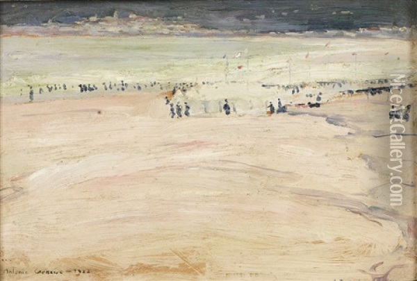 Vista De Praia De Buarcos, Vista De Figueira Oil Painting - Antonio Teixeira Carneiro Junior