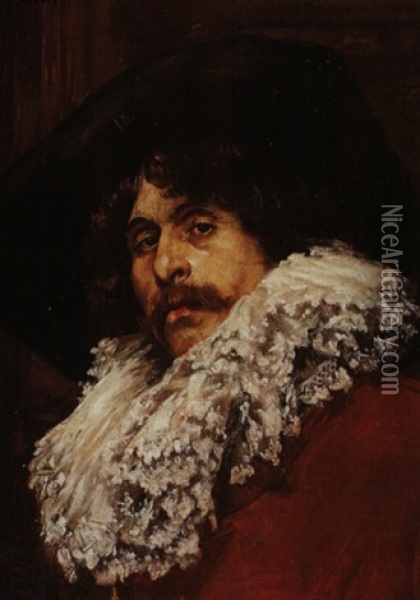 Portrat Eines Mannes In Kostum Des 17. Jahrhunderts Oil Painting - Ferdinand Victor Leon Roybet