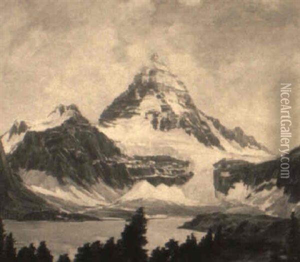 Mt. Assimiboine, B.c. Oil Painting - Henry Joseph Breuer