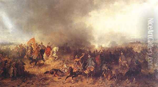 Battle of Chocimem Oil Painting - Josef von Brandt