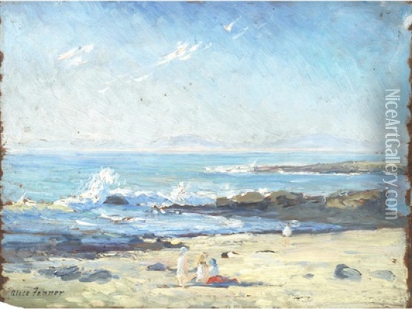 The Seashore, Southampton Water (pair) Oil Painting - Alice Maud Fanner