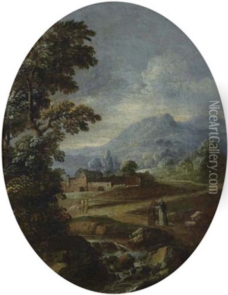 Landschaft Mit Dem Heiligen Franziskus Oil Painting - Alessandro Magnasco