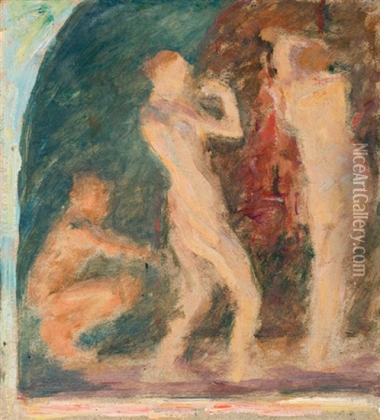 Mythological Decoration (study) Oil Painting - Rupert Bunny