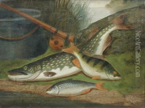 The Catch Oil Painting - A. Roland Knight