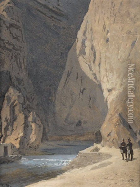 L'entree Des Gorges Du Trient Oil Painting - Francois-Louis-David Bocion