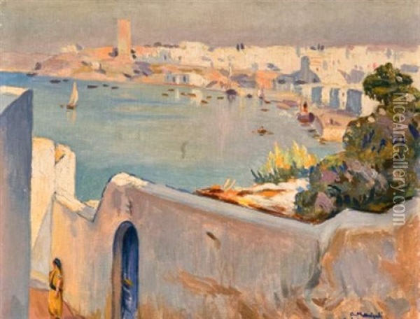 Port De Rabat Oil Painting - Olynthe Madrigali