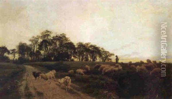 Midsummer Twilight Oil Painting - Henry William Banks Davis