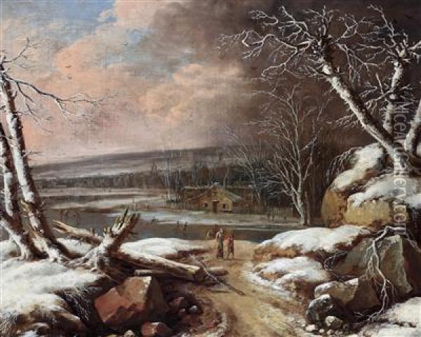 Winter Landscape Oil Painting - Gerard Van Edema