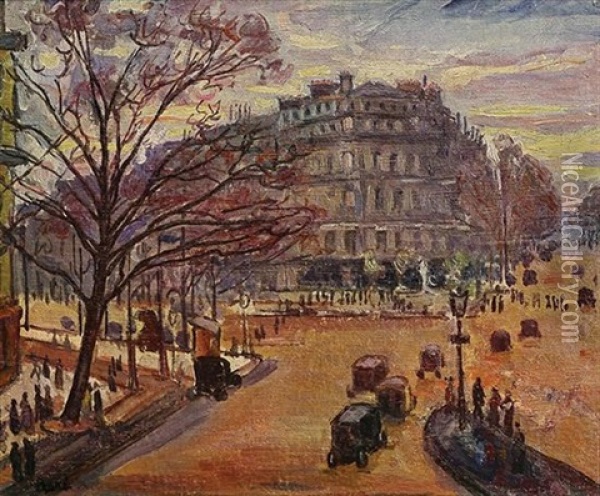 Le Carrefour Villiers, Paris Oil Painting - Jean Peske