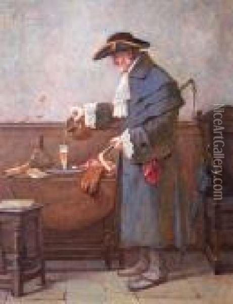 Coachman Pouring A Glass Of Sherry Oil Painting - Henry M. Terry