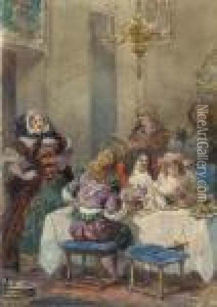 Le Bourgeois Gentilhomme, D'apres Moliere (acte Iv, Scene Ii);lemoisne, No. 1368 Oil Painting - Eugene Louis Lami