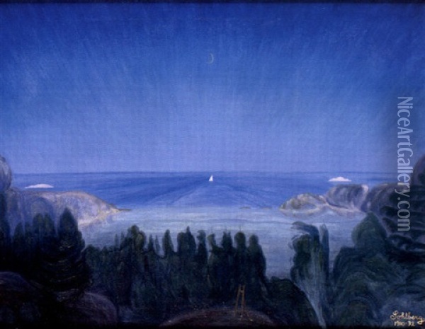 Midtsommernatt, Kjarringvik Oil Painting - Harald Sohlberg