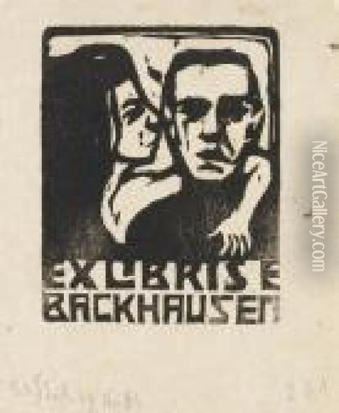 Exlibris Backhausen. Oil Painting - Ernst Ludwig Kirchner